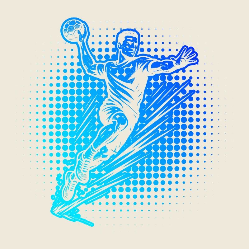 Funny handball motif for men