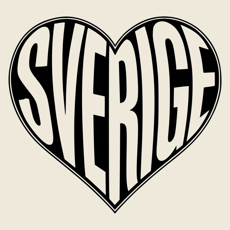 Sverige, Suède Heart - Couleur de design variable