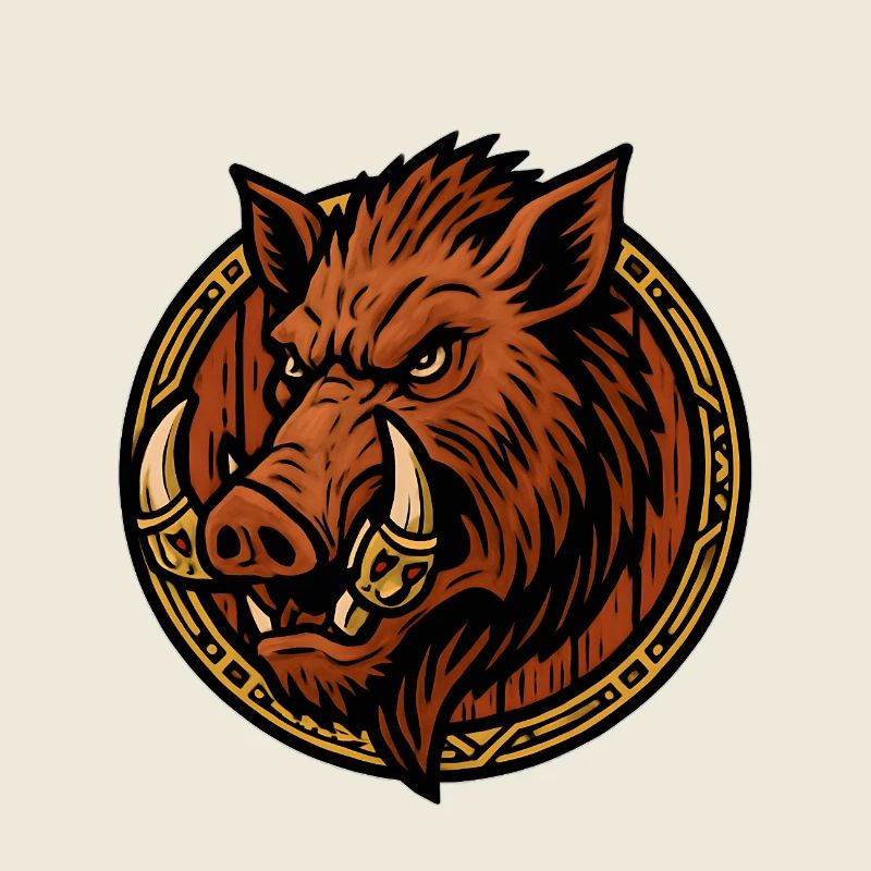 Wild Boar Ring Tribal Style