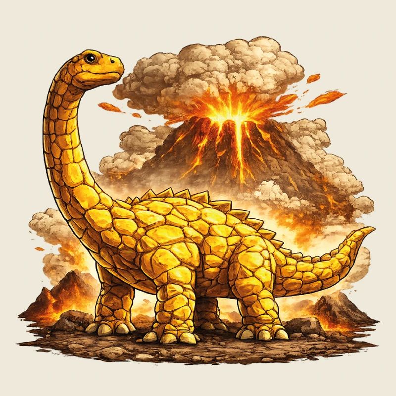 Brontosaurus Vulkaneruption