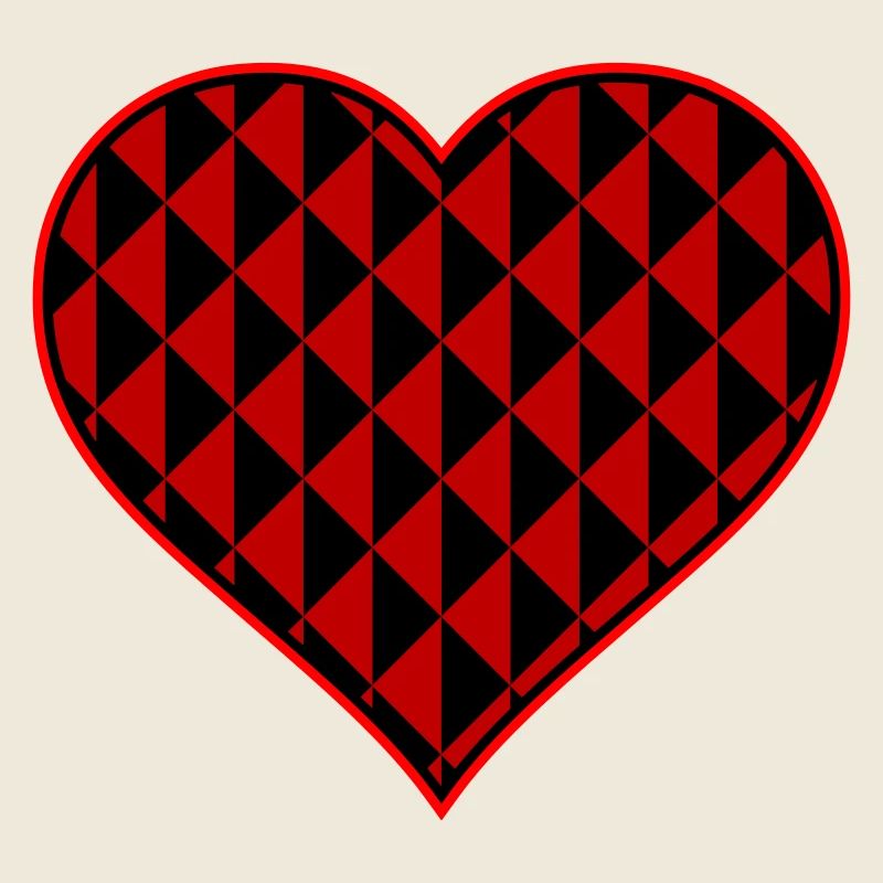 Cœur avec des triangles rouges