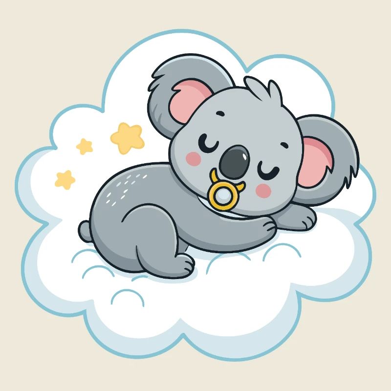 Dreamy Koala on Pacifier Cloud