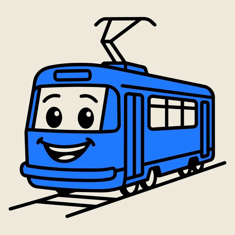 Straßenbahn-Cartoon