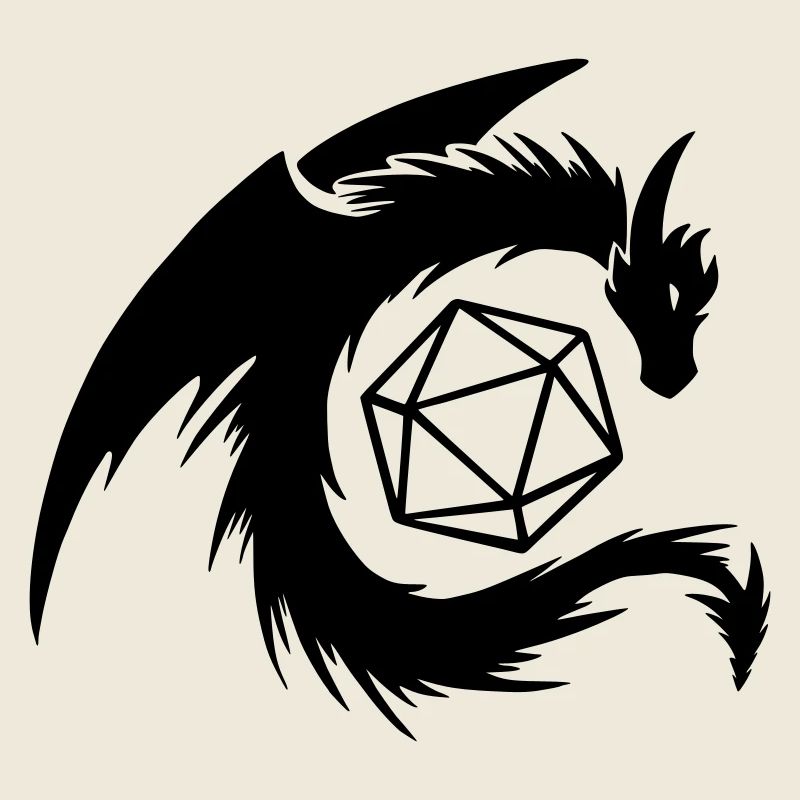 Dragon with D20 Dice