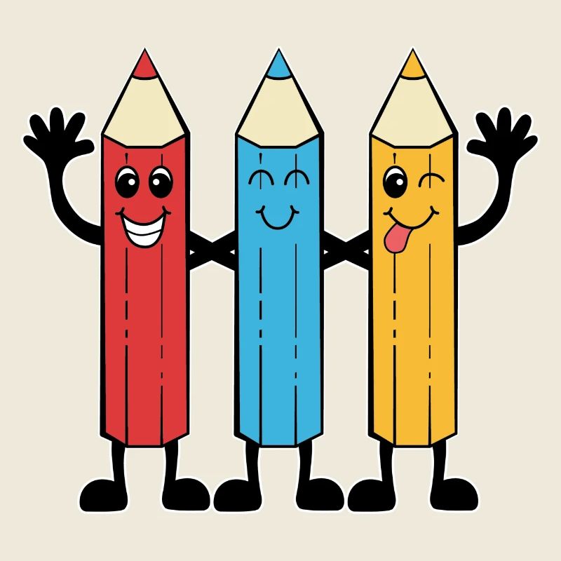 Crayons de couleur style comique