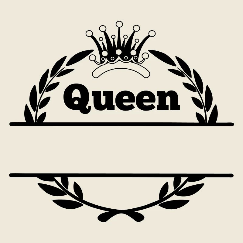 Queen in laurel wreath and crown