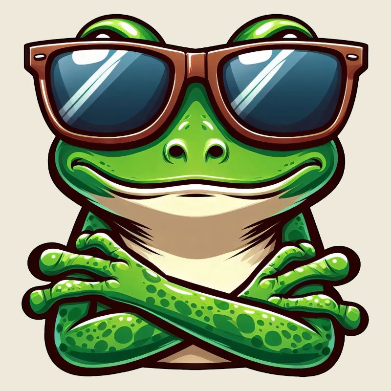 Cool Frog Toad Toad Sunglasses Cartoon