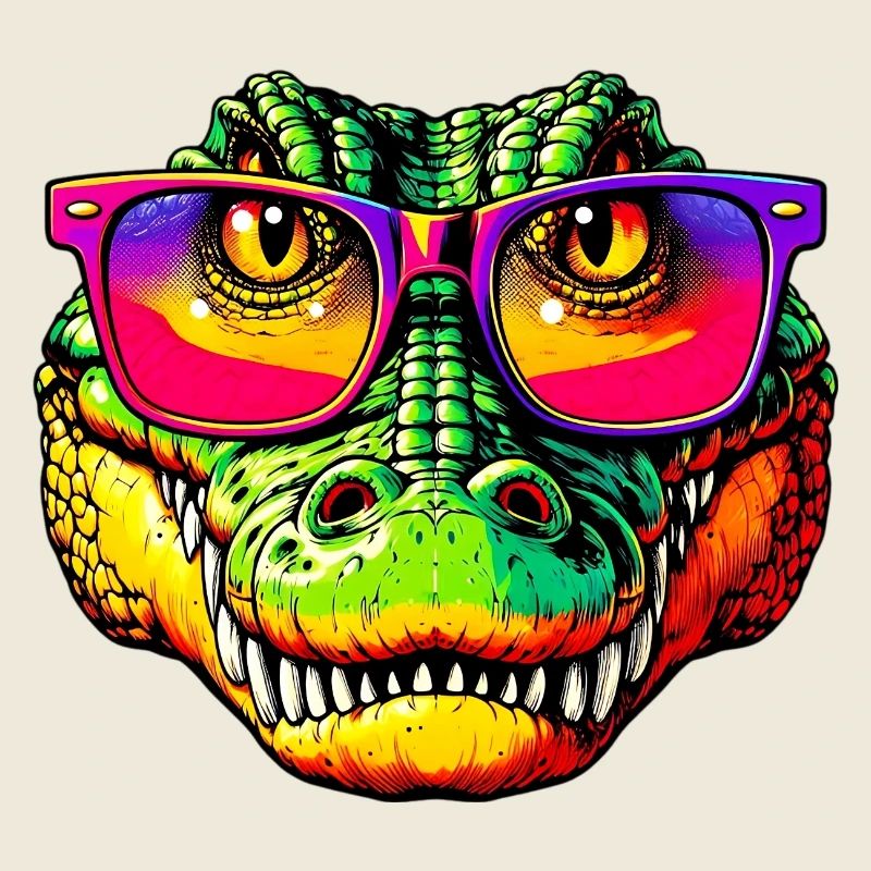 Crocodile with sunglasses