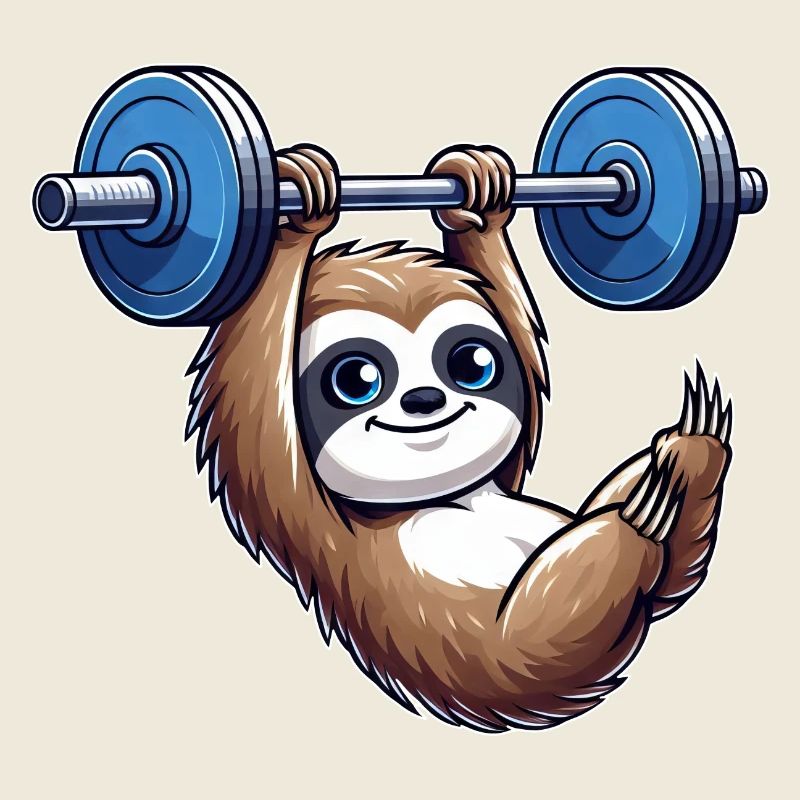 Sloth Dumbbell Pull-Up Workout Funny