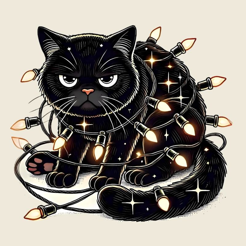 Grumpy Christmas Cat. Miau aber bitte ohne Lametta