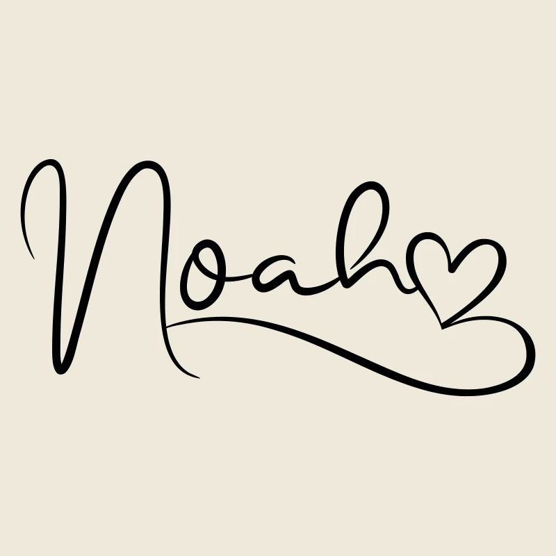 Noah Name First Name Heart Decor