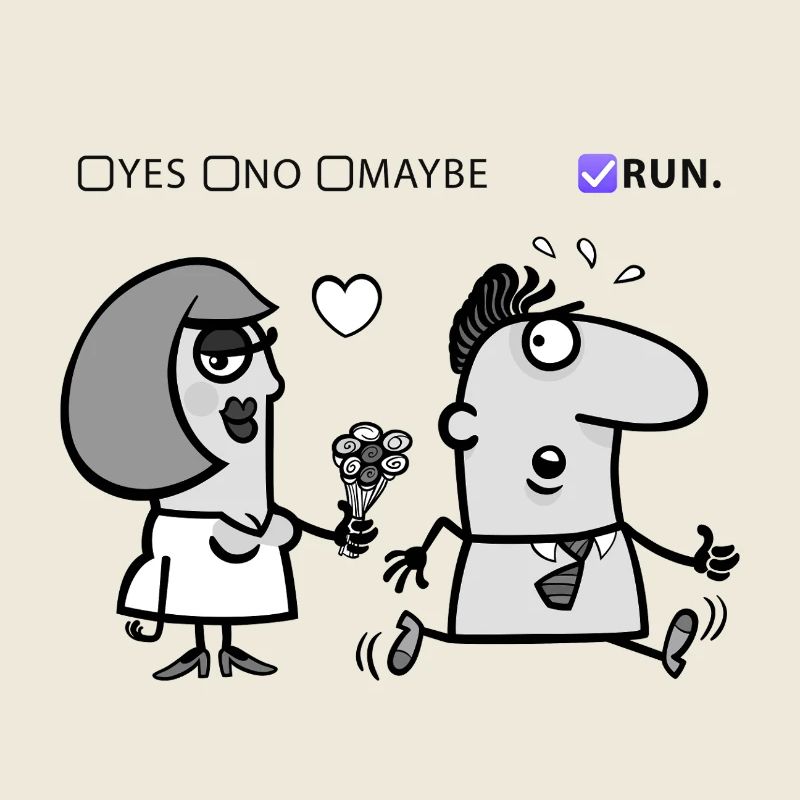 Liebe oder Flucht – Skurriles Humor-Design