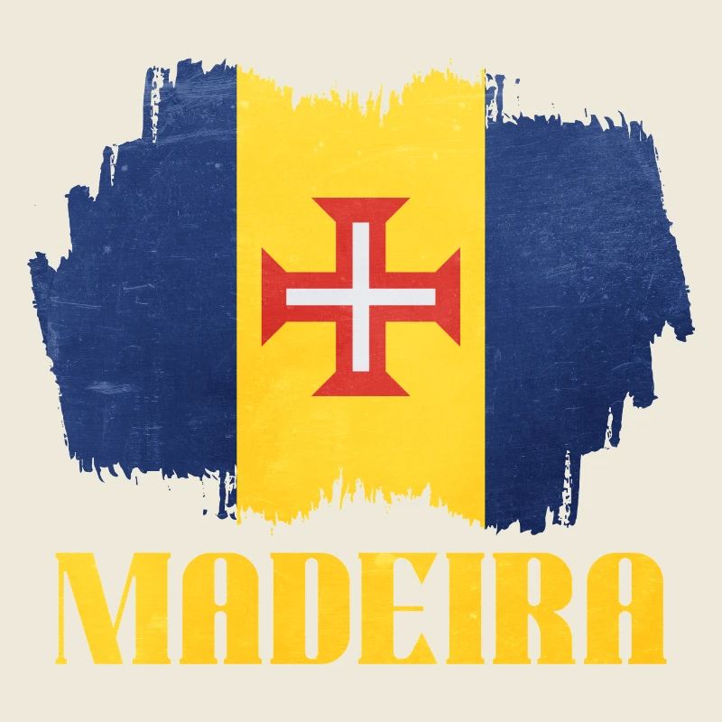 Conception du drapeau de Madère sur le style vintage