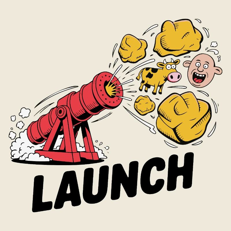 Comic Dinosaur Cannon Explosion Design