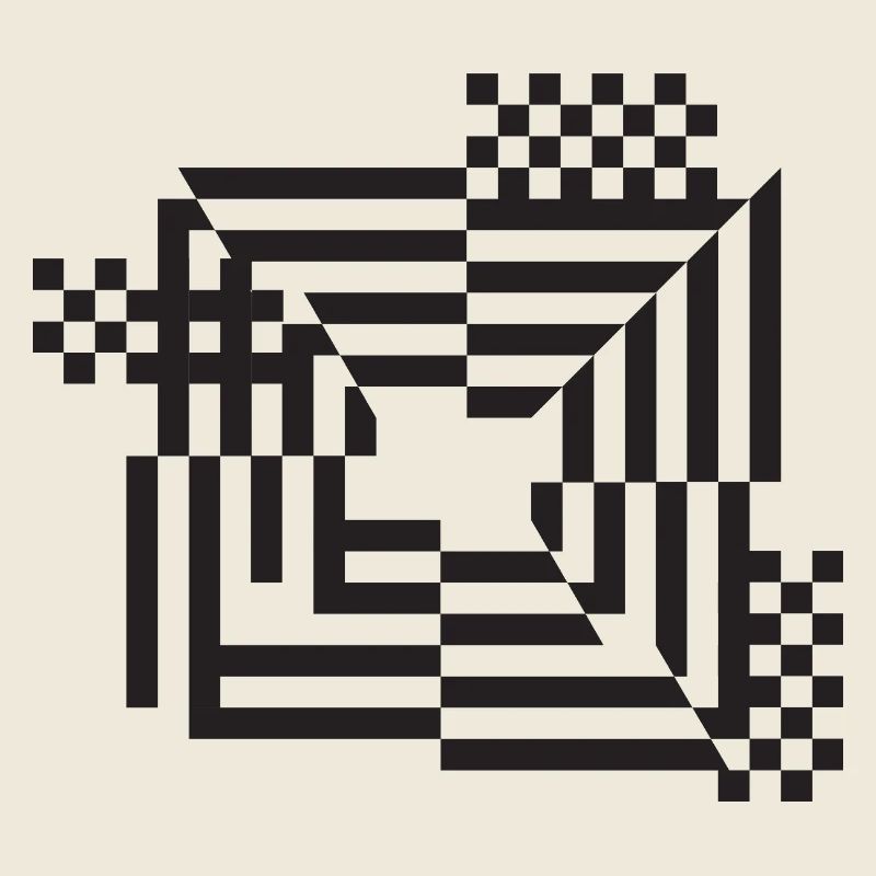 Labyrinth Grid Monochrome