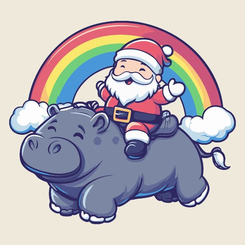 Hippopotame Père Noël