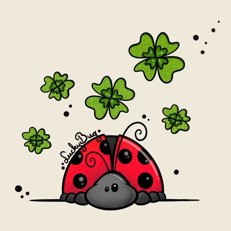 Ladybug with lucky clover