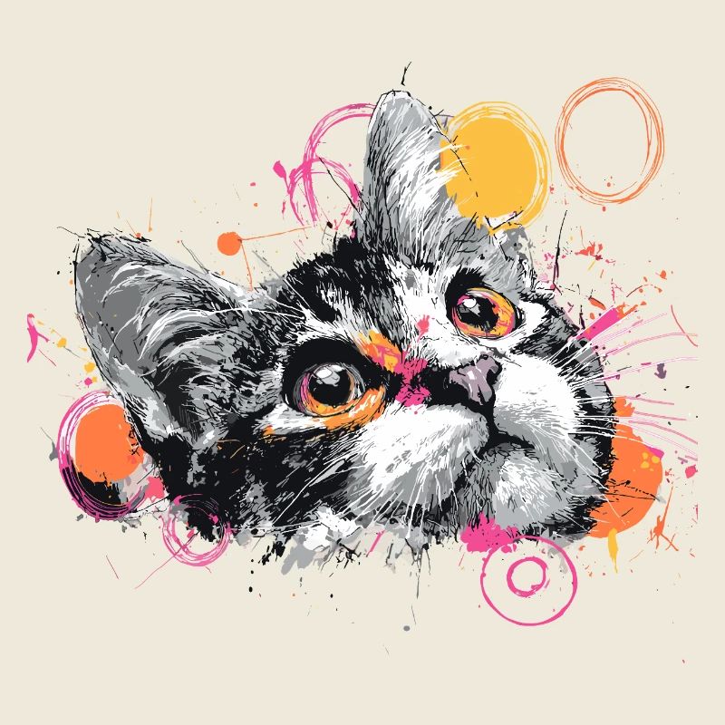 Explosion de la couleur de la tête de chat