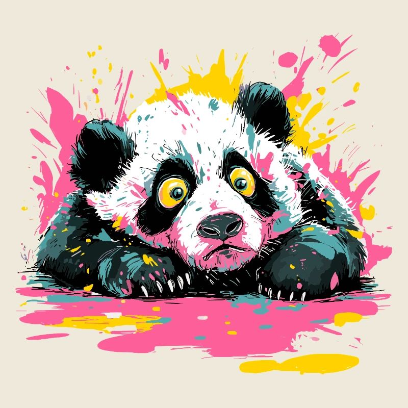 Panda Splash Pop Art Paint Splash
