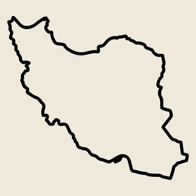Iran Map Silhouette Persien