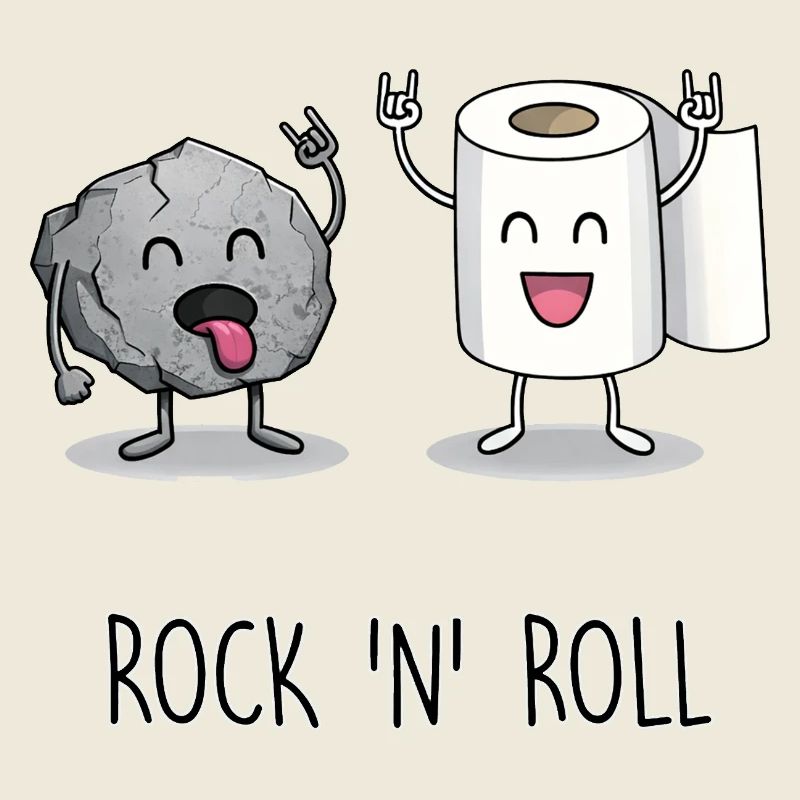 Funny Rock 'n' Roll Cartoon Design