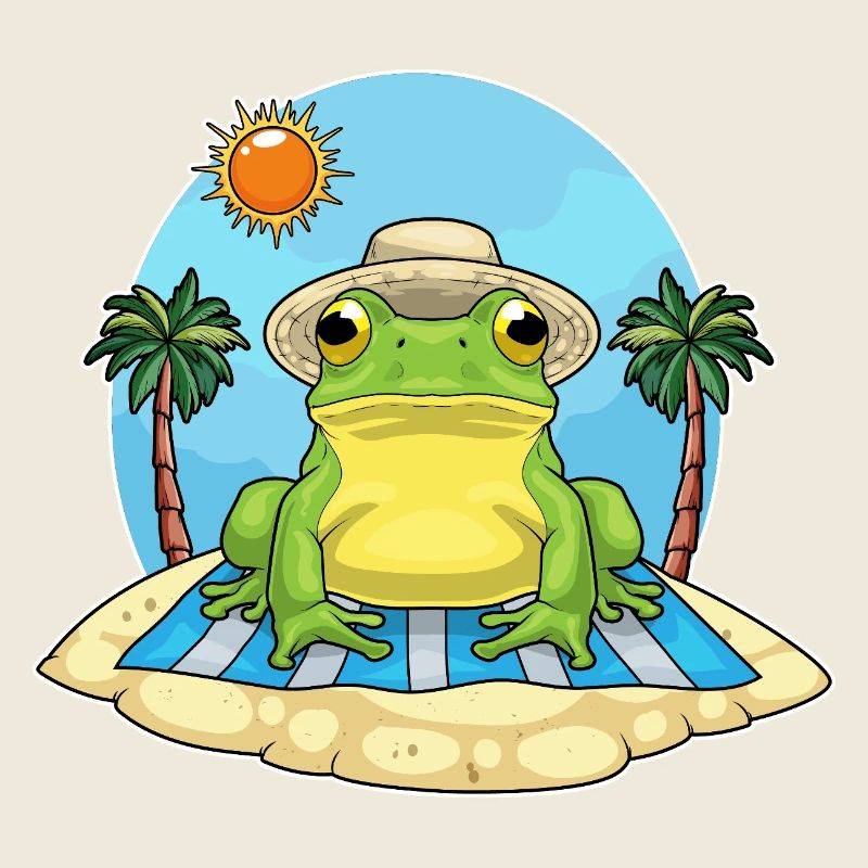 Frog Beach Palm Tree Summer