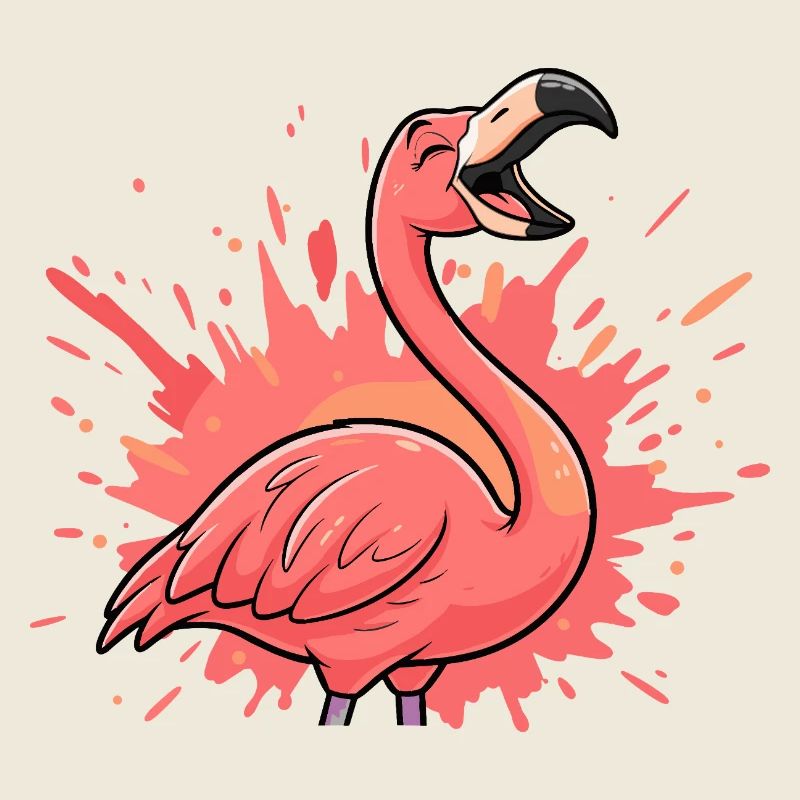 Éclaboussure néon flamant rose