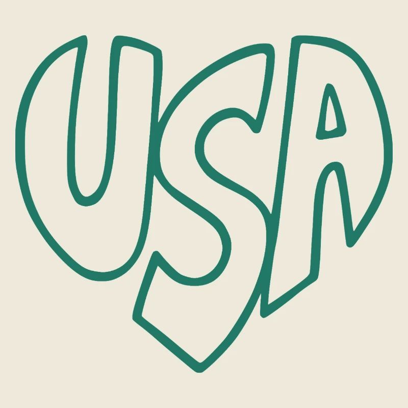 Logo d’écriture en forme de cœur américaine Style rétro