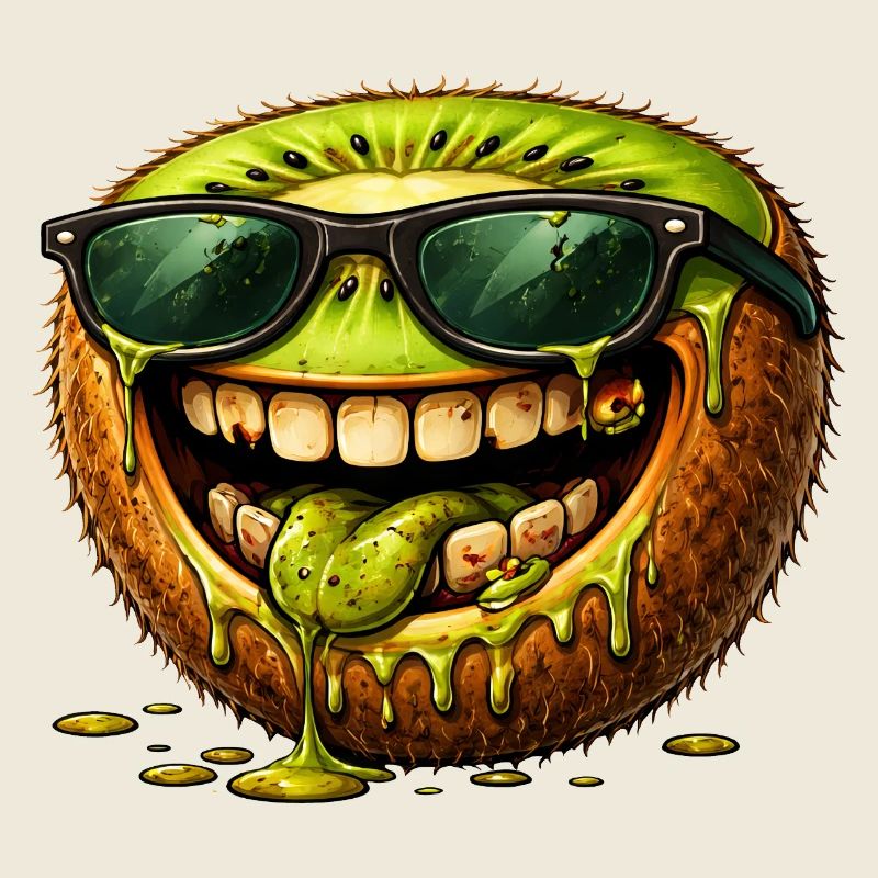Cool Kiwi Fruit Zombie Design for Horror Fans