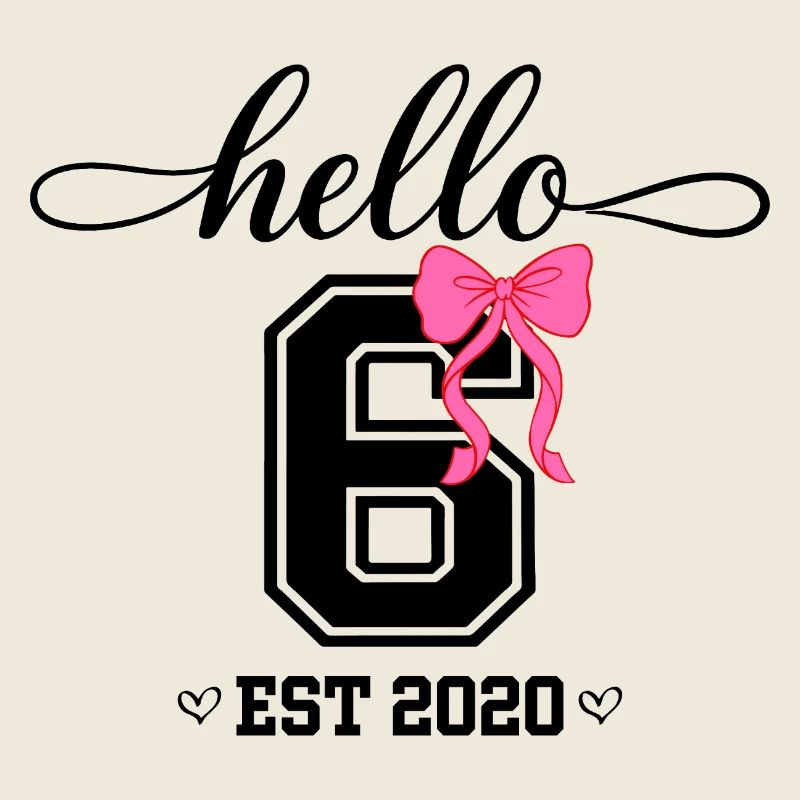Hello 6 Est 2020 Mädchen Geburtstag Design