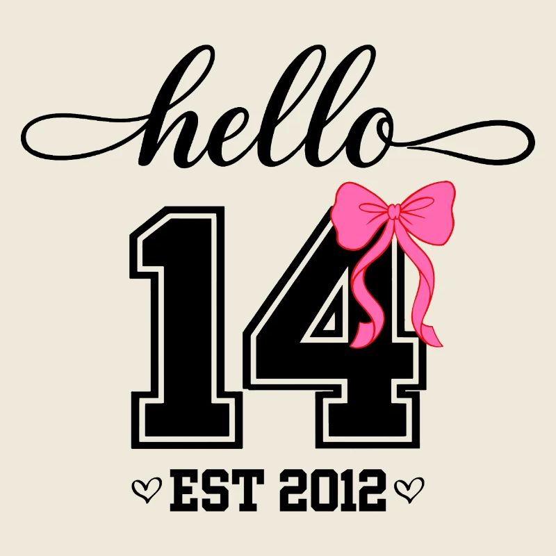 Hello 14 Est 2012 Mädchen Geburtstag Design