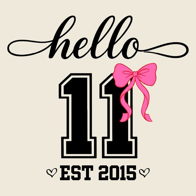 Hello 11 Est 2015 Coquette Schleife Mädchen Geburt