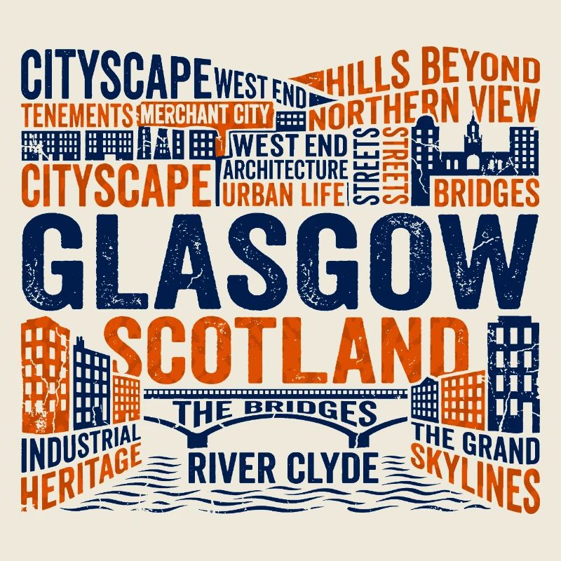 Glasgow Scotland Urban Skyline River Clyde