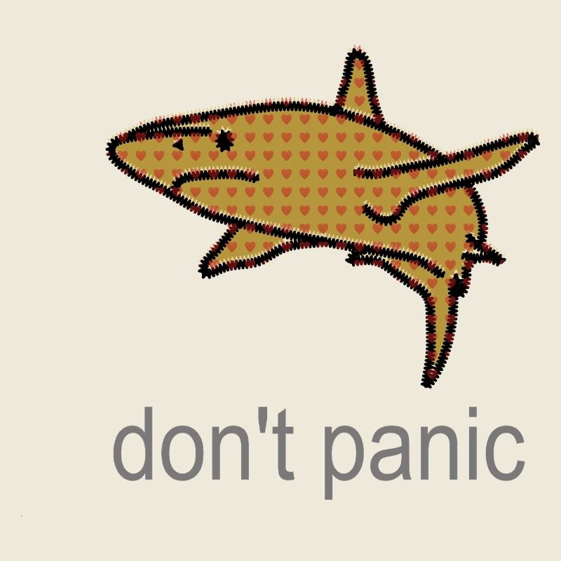 Motif de courage de requin rempli de cœur
