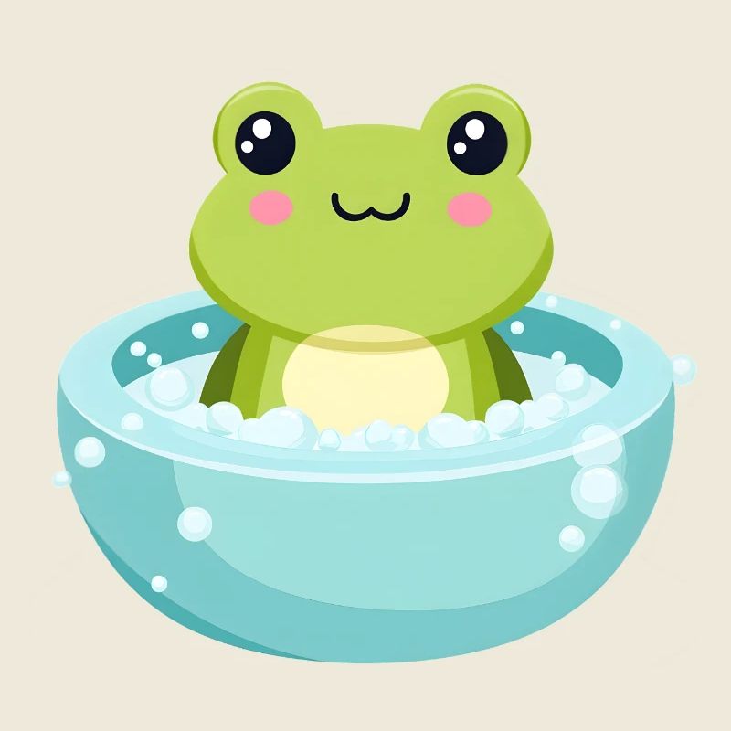 Frog in a bubble bath