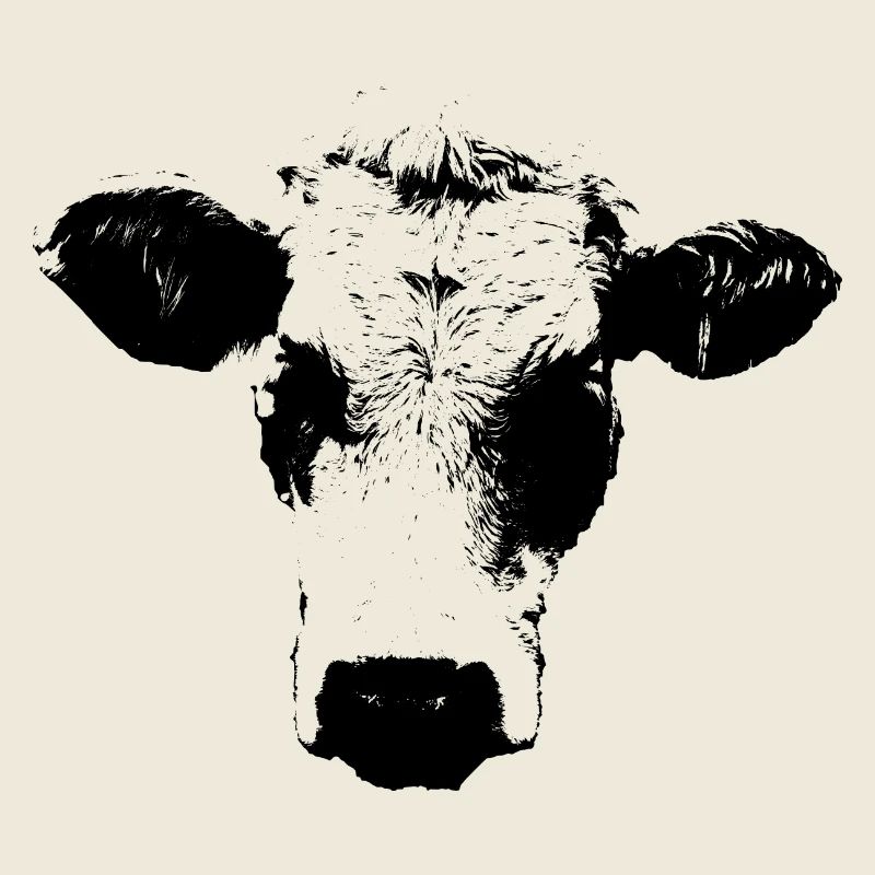 Kuh schwarz weiß Comic