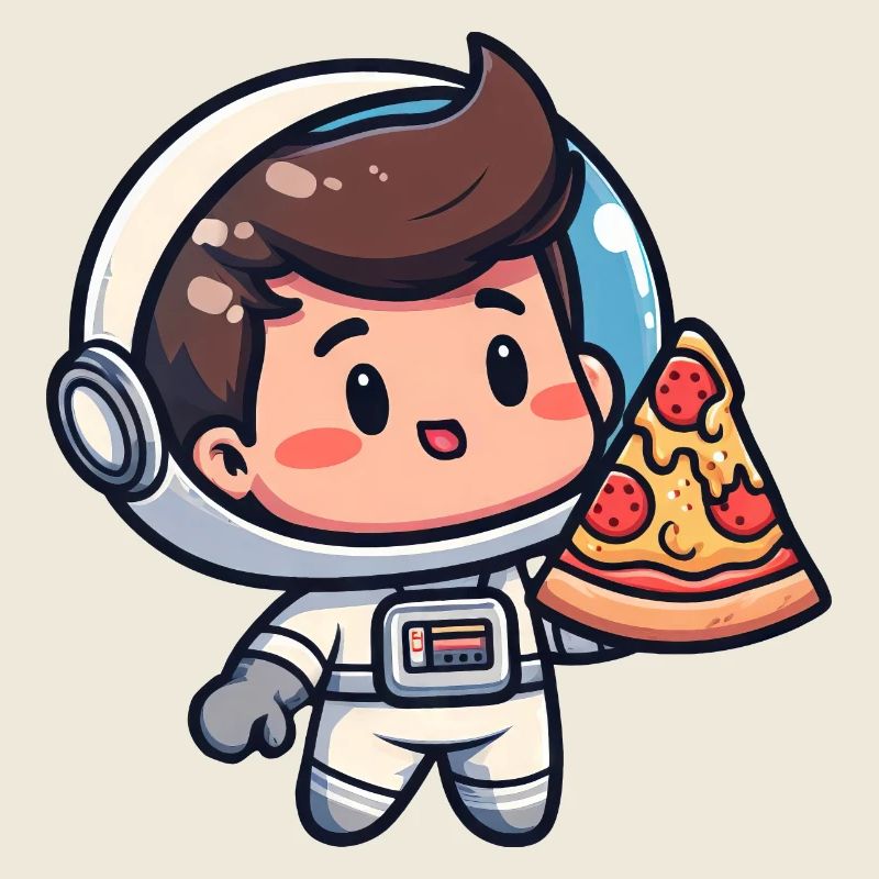 Astronaute avec pizza