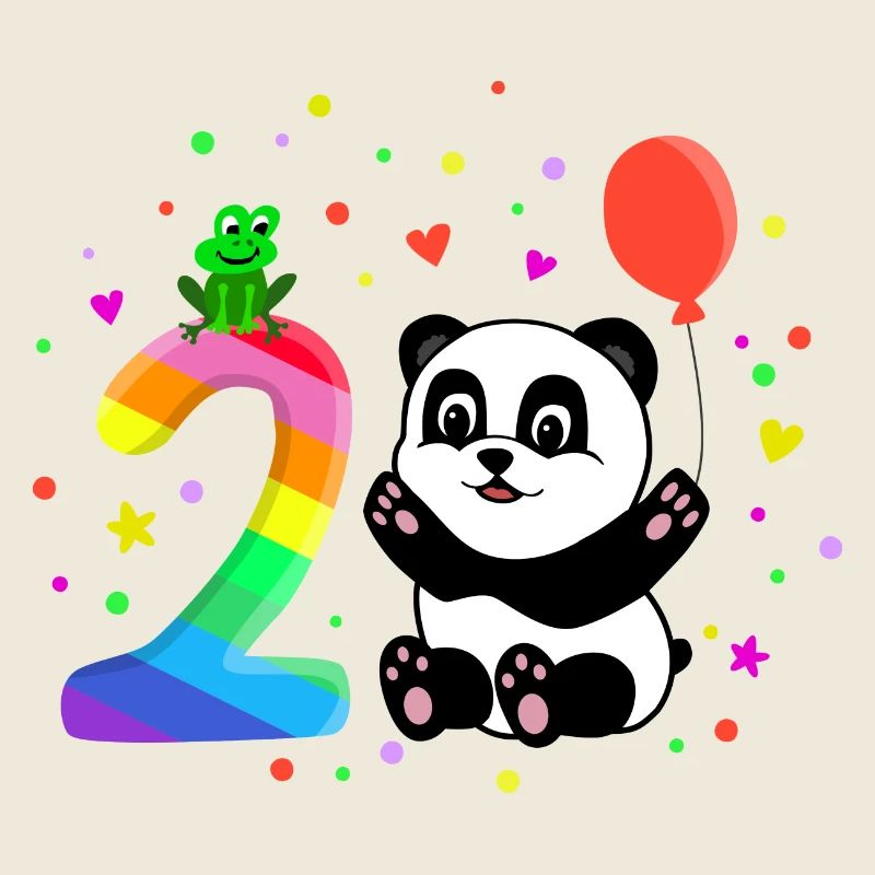 Zweiter Geburtstag 2. Jahr Panda süßes Geschenk