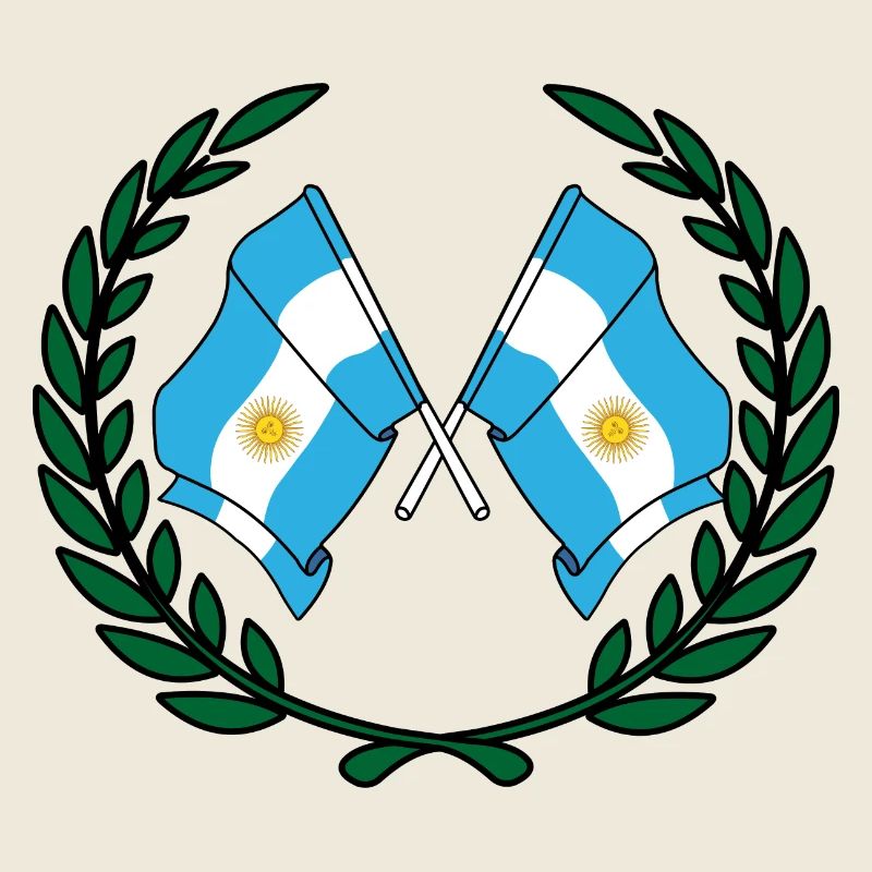 Flags Argentina in laurel wreath