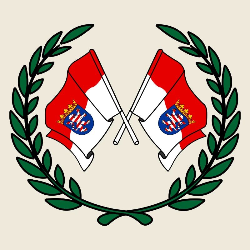 Flags Hesse laurel wreath