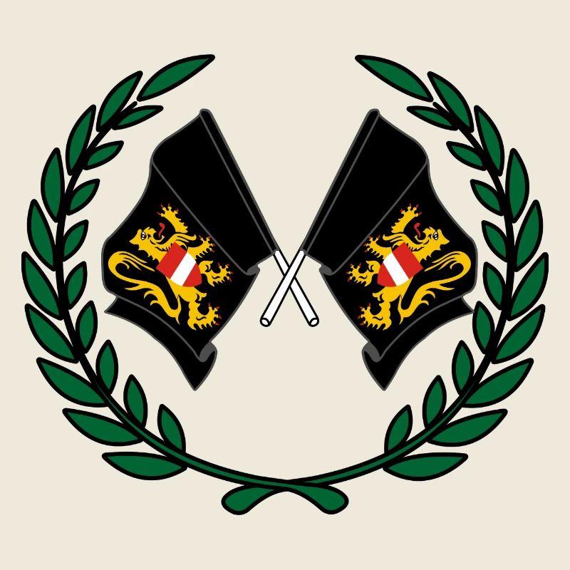 Flags Flemish Brabant Belgium laurel wreath