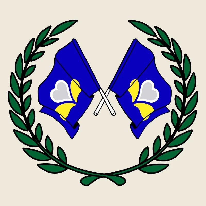 Flags Brussels Capital Region laurel wreath