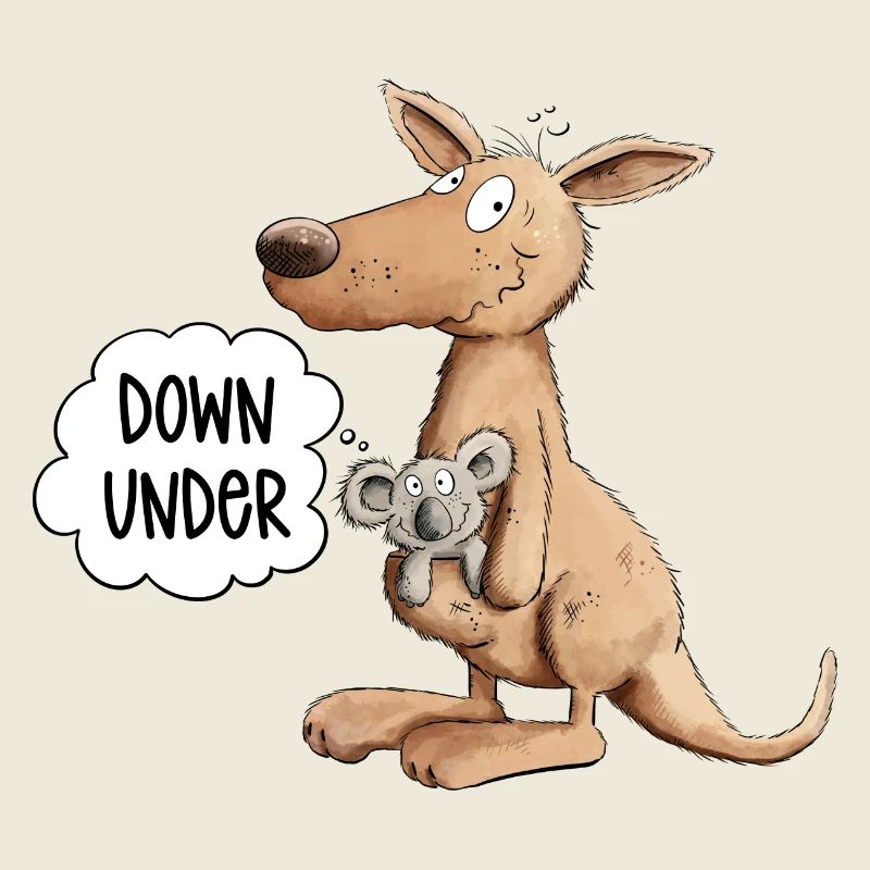 Drolliges Känguru Mit Koala Bär Im Beutel