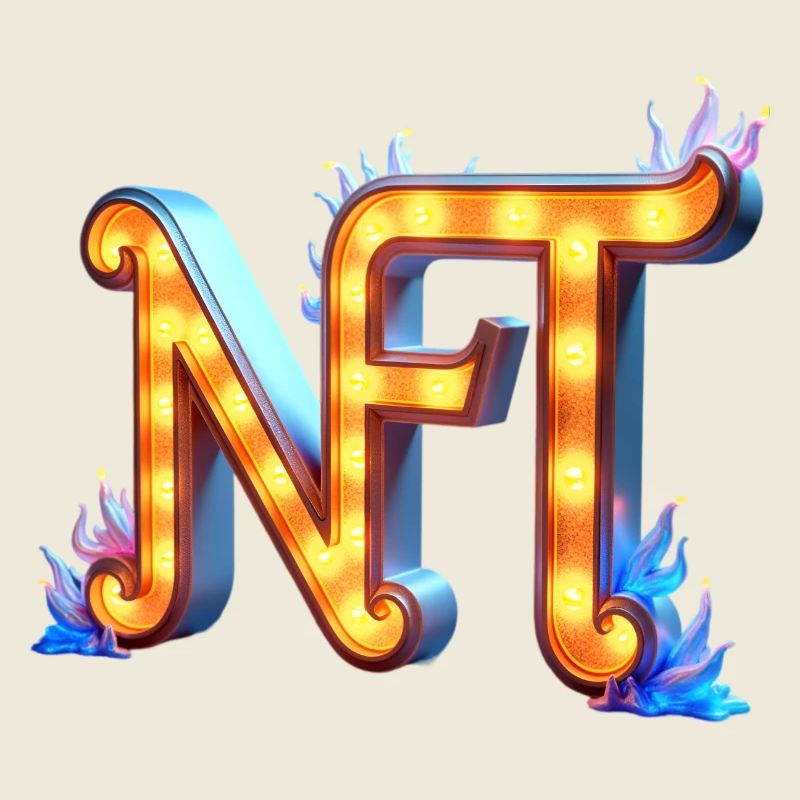 NFT in Lichtern – Leuchtendes Schilderdesign