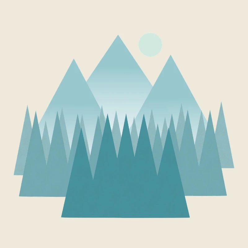 Paysage de montagne astral dans les tons bleus