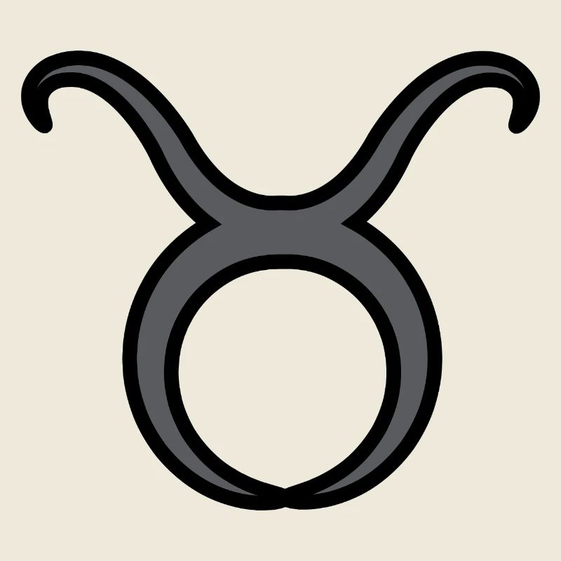 Stier Sternzeichen Symbol Schwarz & Grau