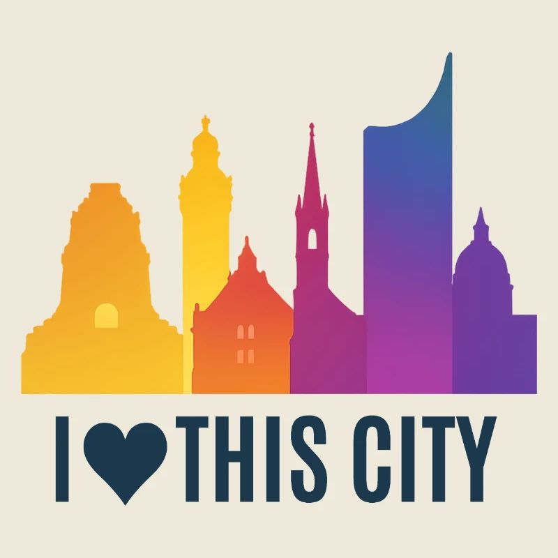 Herzstadt Skyline Gradient