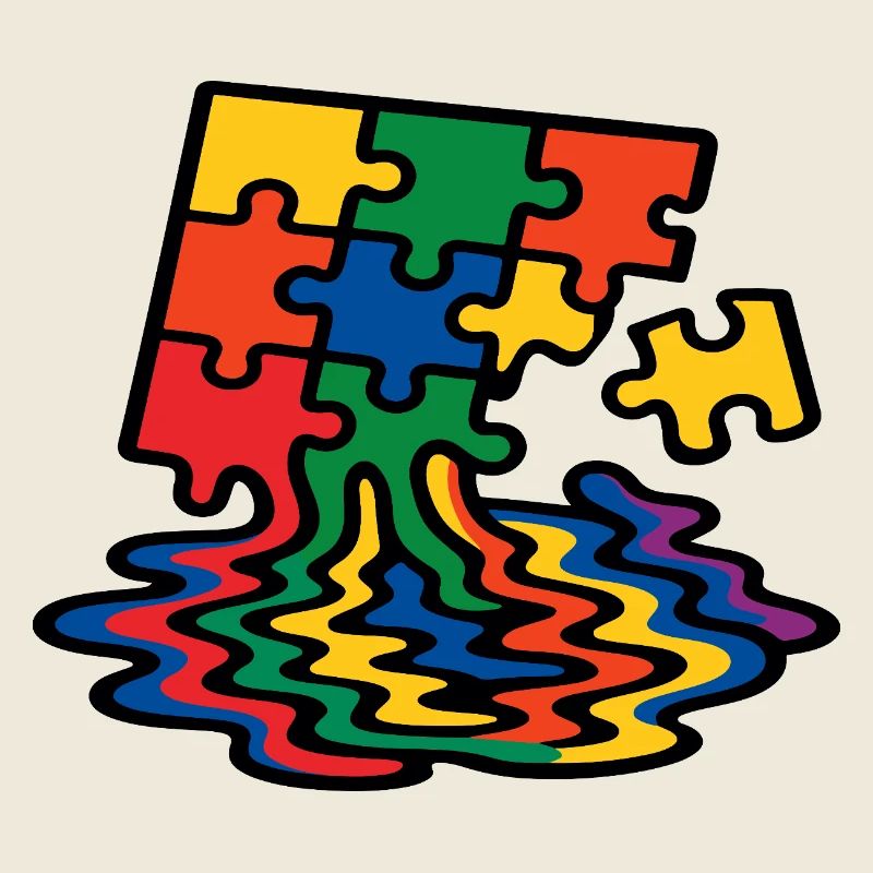 Regenbogen Puzzle Baum Splash