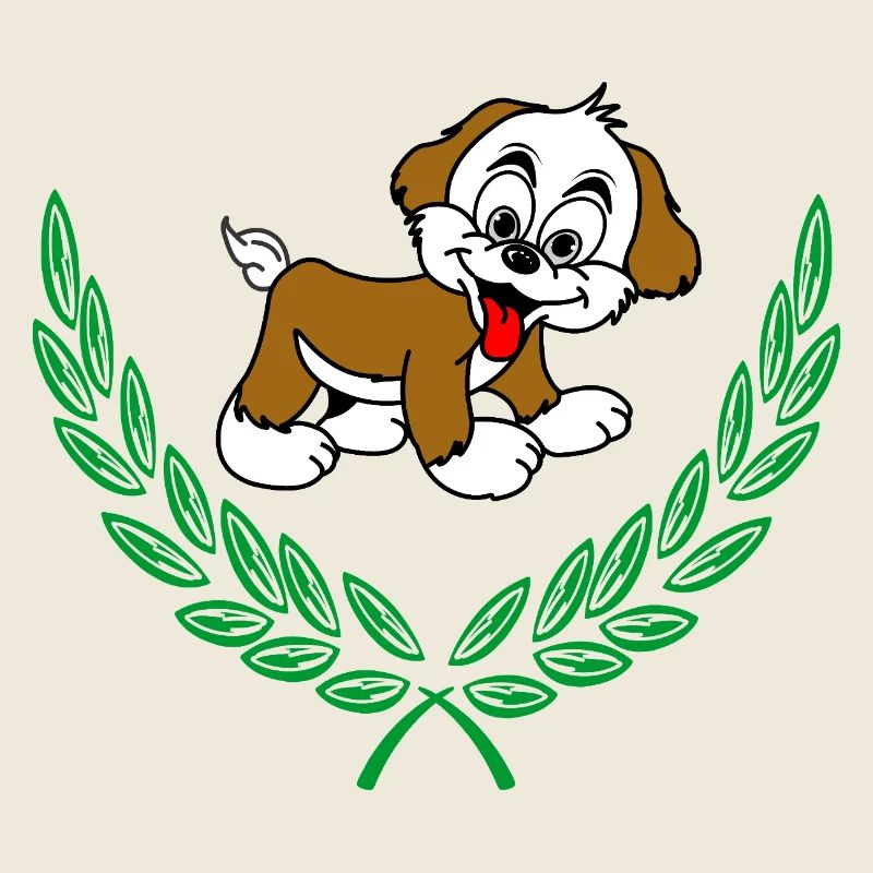 Dog in Green Laurel Wreath – Congratulations