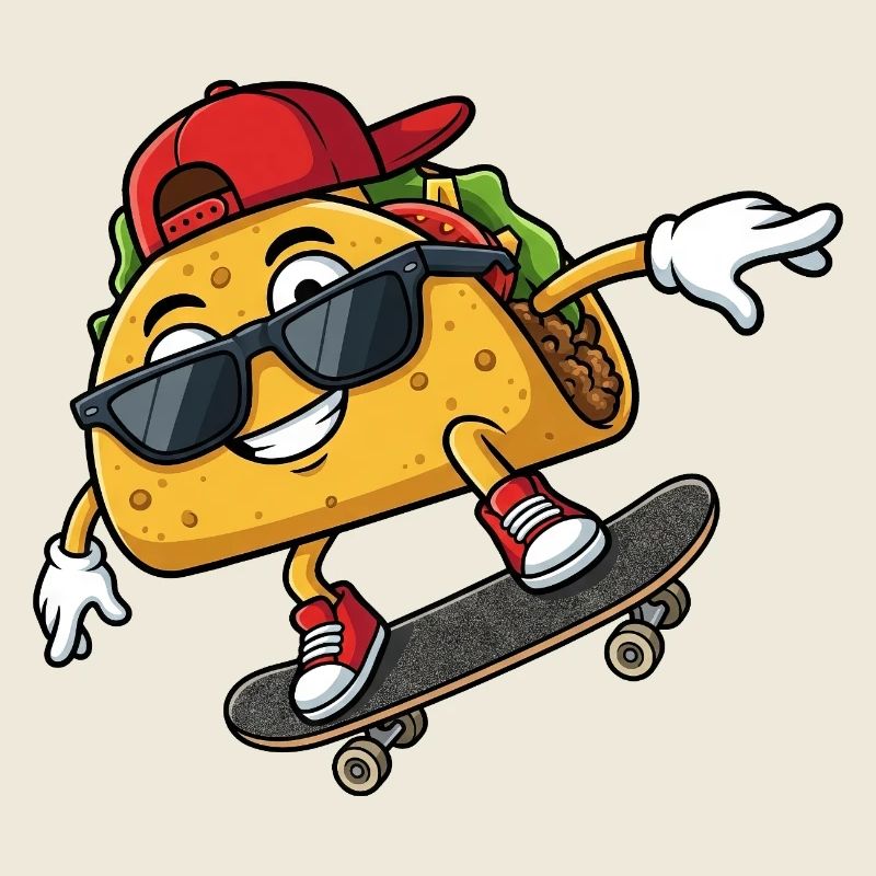 Cooler Taco Skateboard Skateboarder Spruch